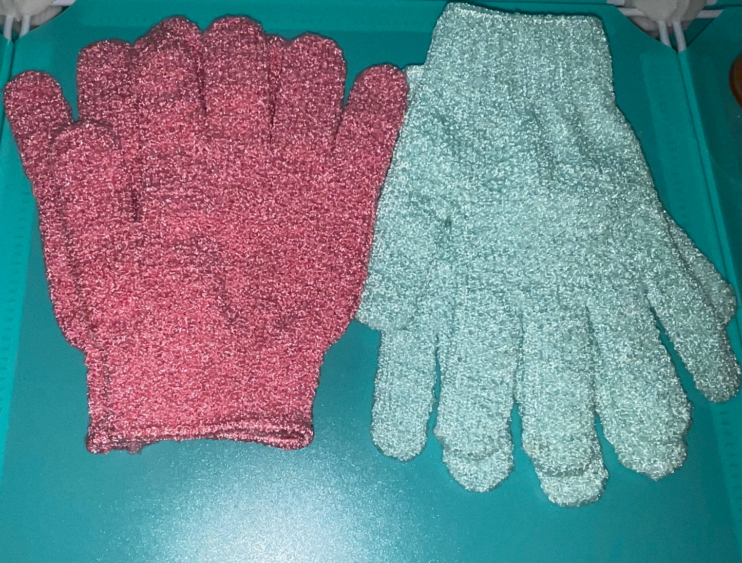 Self -Care exfoliating Face & Body scrubs gloves.