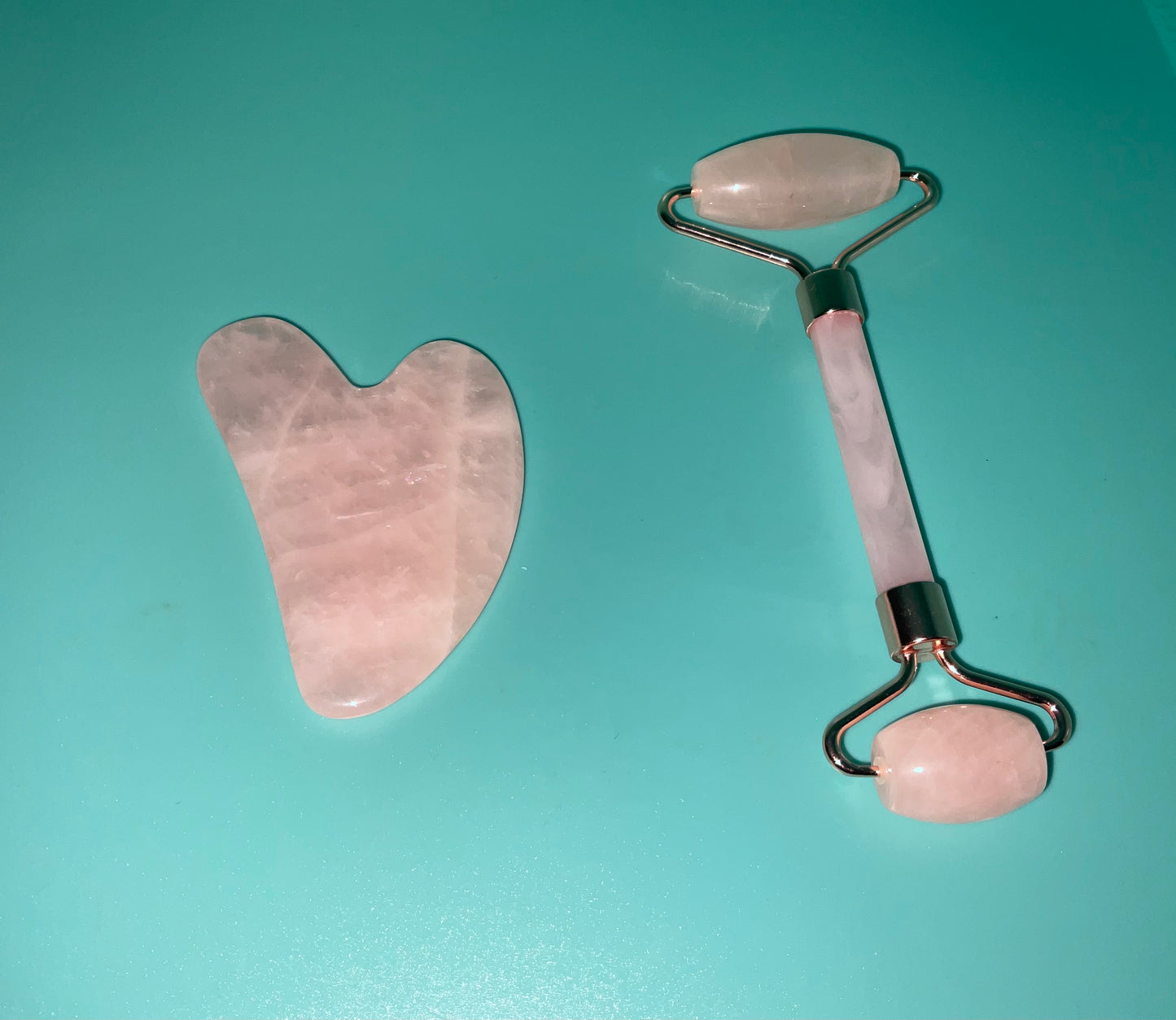 Rose Bentley Quartz Jade  Gua Sha Roller Set